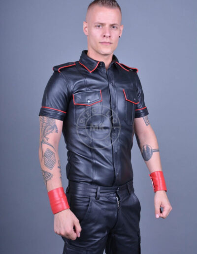 Leather Shirt - Red Piping