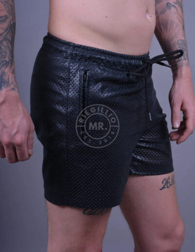 Perforated Leather Shorts